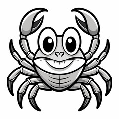 Crab cartoon isolated on white Vector Illustration 