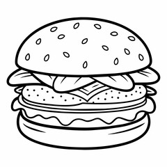 hamburger on white Vector Illustration 