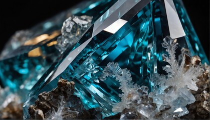 shiny quartz gemstone crystal close-up texture background from Generative AI - obrazy, fototapety, plakaty