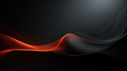 A glowing red and black wave against a dark background.