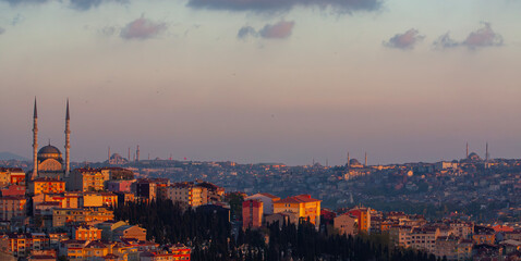 Fototapeta premium Aerial view of Haliç and mosque