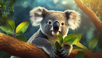 Obraz premium Nature's Grace: Koala Feasting in 4K