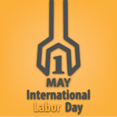 Iconic minimalist vector design for international labor day greetings