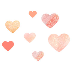 Png pink glitter hearts clipart, celebration sticker design