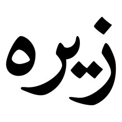 Zaaiirah Muslim Girls Name Naskh Font Arabic Calligraphy