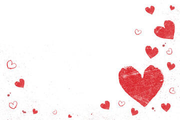 Red heart png border sticker, transparent background