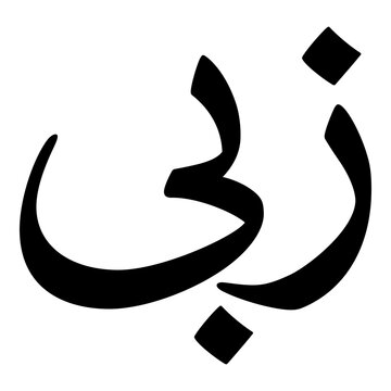Zabi Muslim Girls Name Naskh Font Arabic Calligraphy