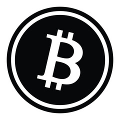 Obraz premium bitcoin icon sign vector in black