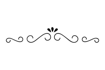 Flourish divider png, clipart doodle style