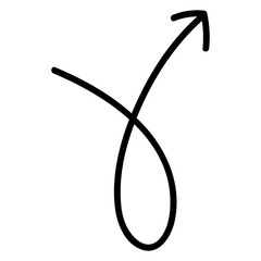 Png arrow sticker, hand drawn black simple design, transparent background