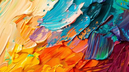 Abstract oil paint background. Oil paints on canvas. Multicolored background. Abstract background. International Colour Day - obrazy, fototapety, plakaty