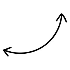 Png arrow sticker, hand drawn black simple doodle, transparent background