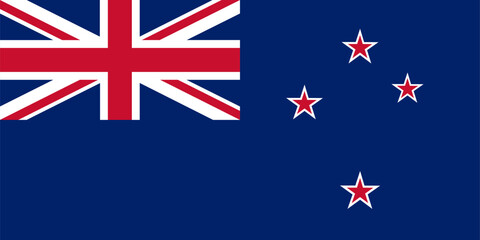 National Flag of New Zealand in vector. New Zealand flag vector illustration
