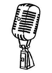 Microphone png doodle sticker, standup comedy symbol