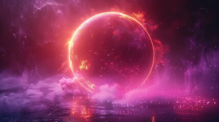 Obraz premium Fantasy planet in space, computer generated abstract background, 3D rendering