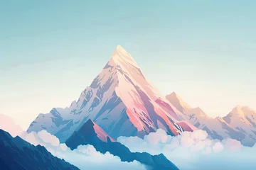 Fotobehang Mountain Peak illustration style landscape  © Artgalax