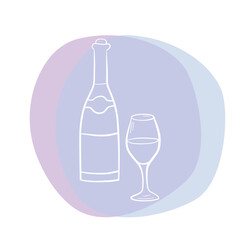 Line art of drink, vector illustration