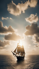 Fototapeta premium Sailboat in the skies