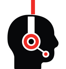 Man with Headphone  Glyph Icon