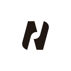 letter n rotate simple geometric logo vector