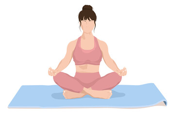 Yoga & meditation png sticker, realistic illustration