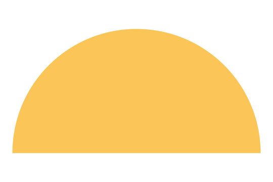 Yellow semicircle png sticker, flat geometric graphic