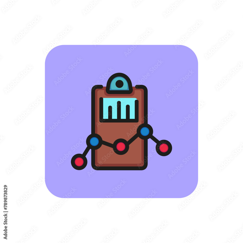 Poster analysis document line icon. diagram, report, statistics. marketing concept. can be used for topics 