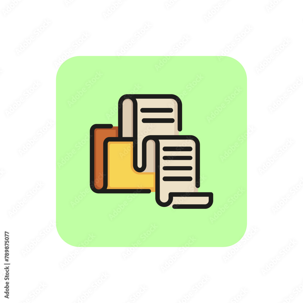 Poster folder print line icon. document, copy, storage. data storage concept. can be used for topics like d