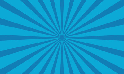 Blue sunburst background. Vector Illustration