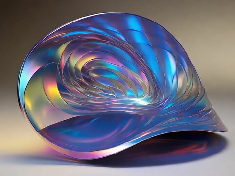Design a holographic hyperbolic paraboloid, its doubly curved surface bending and twisting in mesmerizing ways.
