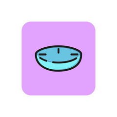 Icon of size of contact lens. Choosing lens, optical instrument, beauty product. Optometry concept. Can be used for topics like medicine, healthcare, ophthalmology