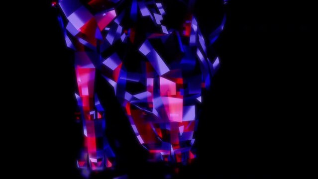 Rendering 3D animation, VISUAL EFFECTS Low Poly Achelousaurus Model on a black background