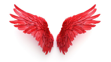 The wings of a red bird are shown in detail - Powered by Adobe