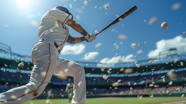 baseball game man profile hit the baseball exciting sports