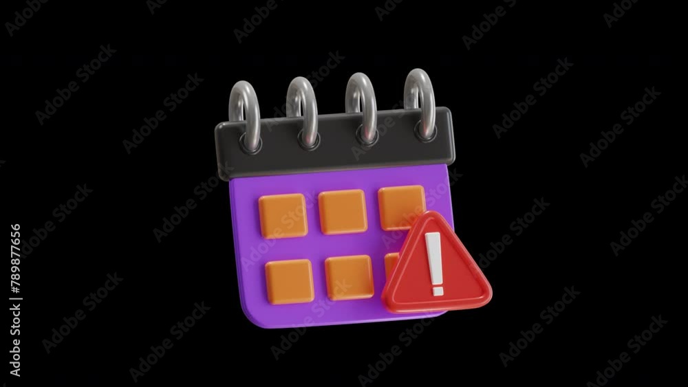 Poster 3d animation of schedule alert efficiency with timely reminders | alpha channel