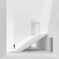 Obraz premium White space and negative space take center stage in visuals, creating a clean and uncluttered backdrop that allows the main content to shine.