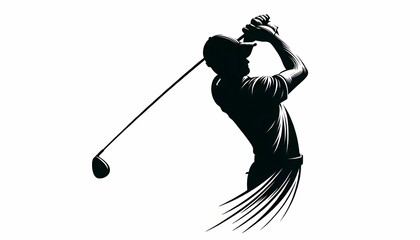 black golfer picture white background