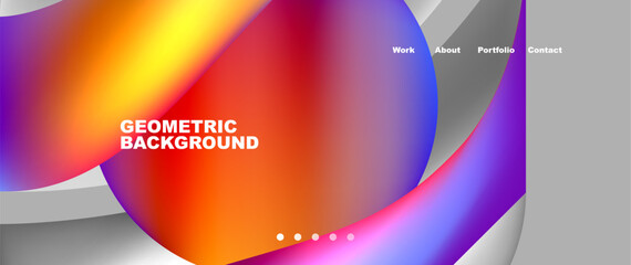 Fototapeta premium Vibrant geometric background featuring a magenta circle in the middle. The material properties create a dynamic pattern with electric blue accents, creating a colorful and eyecatching design
