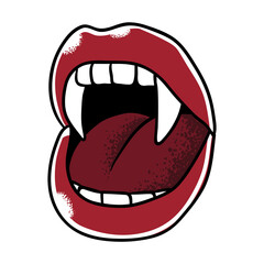 Vampire lips png sticker, transparent background