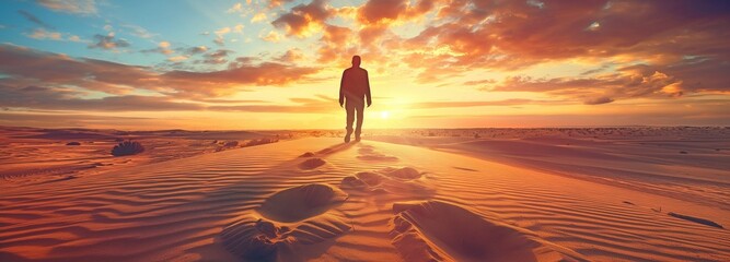 A guy on the sand, going in obedience to God