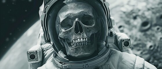 An astronaut outfit with a skull on it