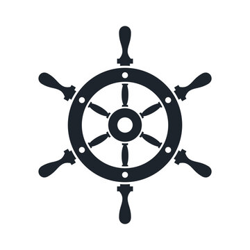 recommend clip art: classic ship helm wheel silhouette 6 spokes