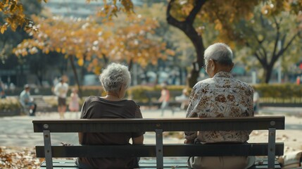 Sitting side by side on a park bench, watching children play, longing for the past, the old couple shared bittersweet smiles.