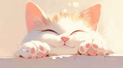A delightful cat with the most endearing smile - obrazy, fototapety, plakaty