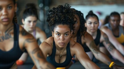 women in a gym class