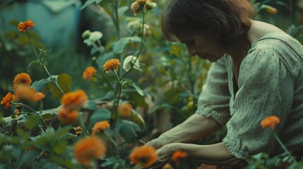 Tending to wilted flowers in the garden, they reflect on the fragility of life, finding solace in each other's presence.