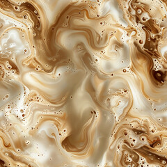 Seamless 3D organic background of coffee with milk