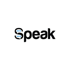 Talk speak negative space logo design vector template. Chat logo icon. Editable Vector