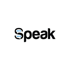 Fototapeta premium Talk speak negative space logo design vector template. Chat logo icon. Editable Vector