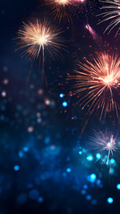 Naklejka premium Fireworks background for celebration, holiday celebration concept